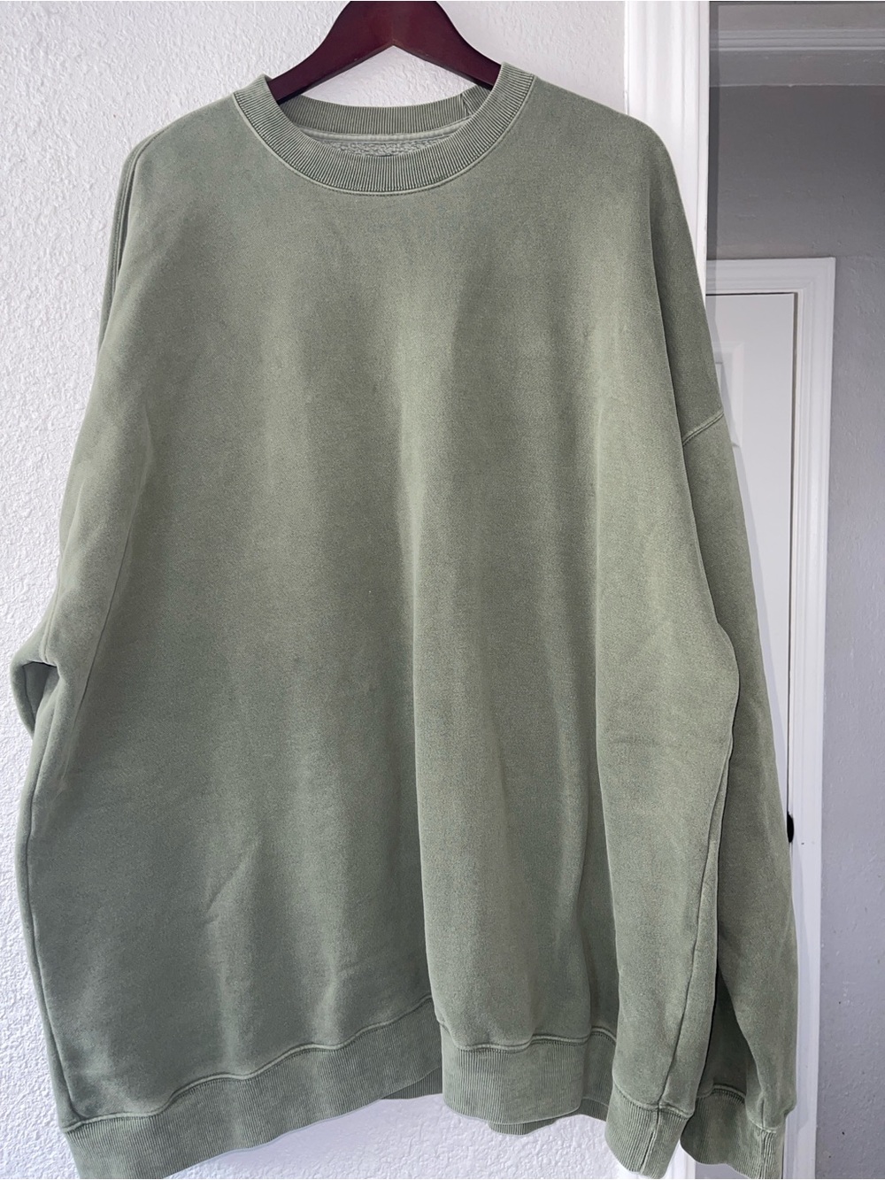 Abercrombie & Fitch Essentials Olive Green Oversized Crewneck Sweatshirt XXL T - Picture 2 of 9